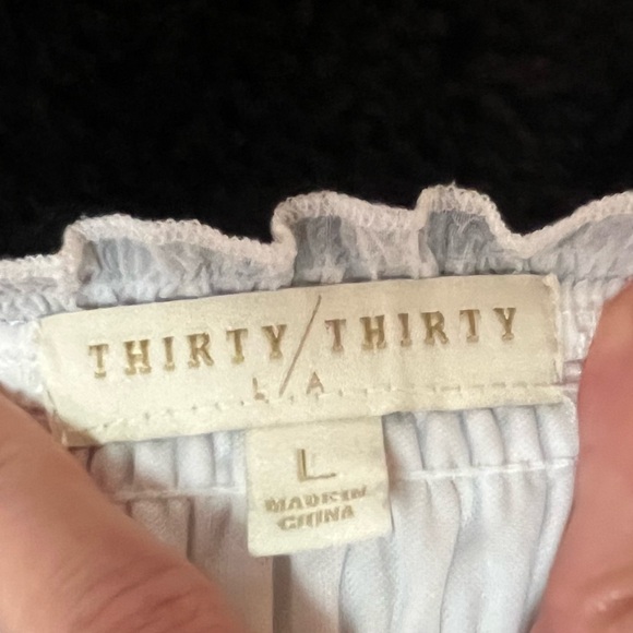 White Tiered Puff Sleeve Dress - On or Off Shoulder - Thirty / Thirty LA - Picture 7 of 10